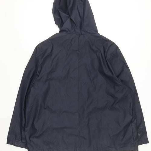 Dorothy Perkins Women’s Navy Hooded Rain Coat UK 22 Maternity Lined Waterproof