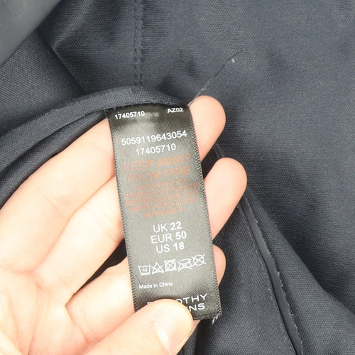 Dorothy Perkins Women’s Navy Hooded Rain Coat UK 22 Maternity Lined Waterproof