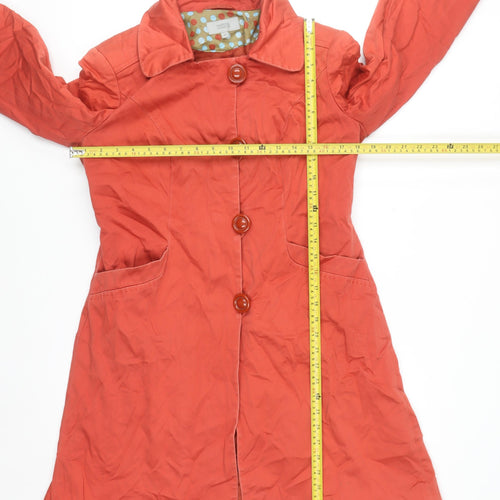 Marks and Spencer Women's Orange Long Trench Coat Size 10 Cotton Blend