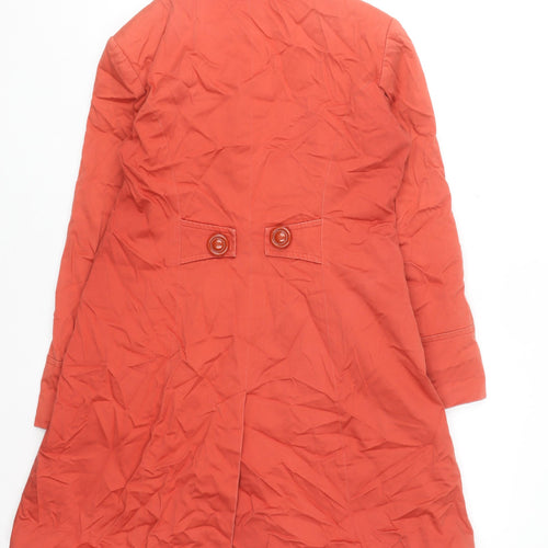 Marks and Spencer Women's Orange Long Trench Coat Size 10 Cotton Blend