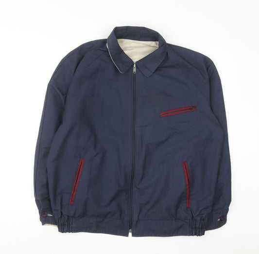 Aldor Men's Blue Reversible Bomber Jacket Size 40 Full Zip