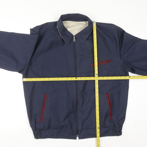 Aldor Men's Blue Reversible Bomber Jacket Size 40 Full Zip