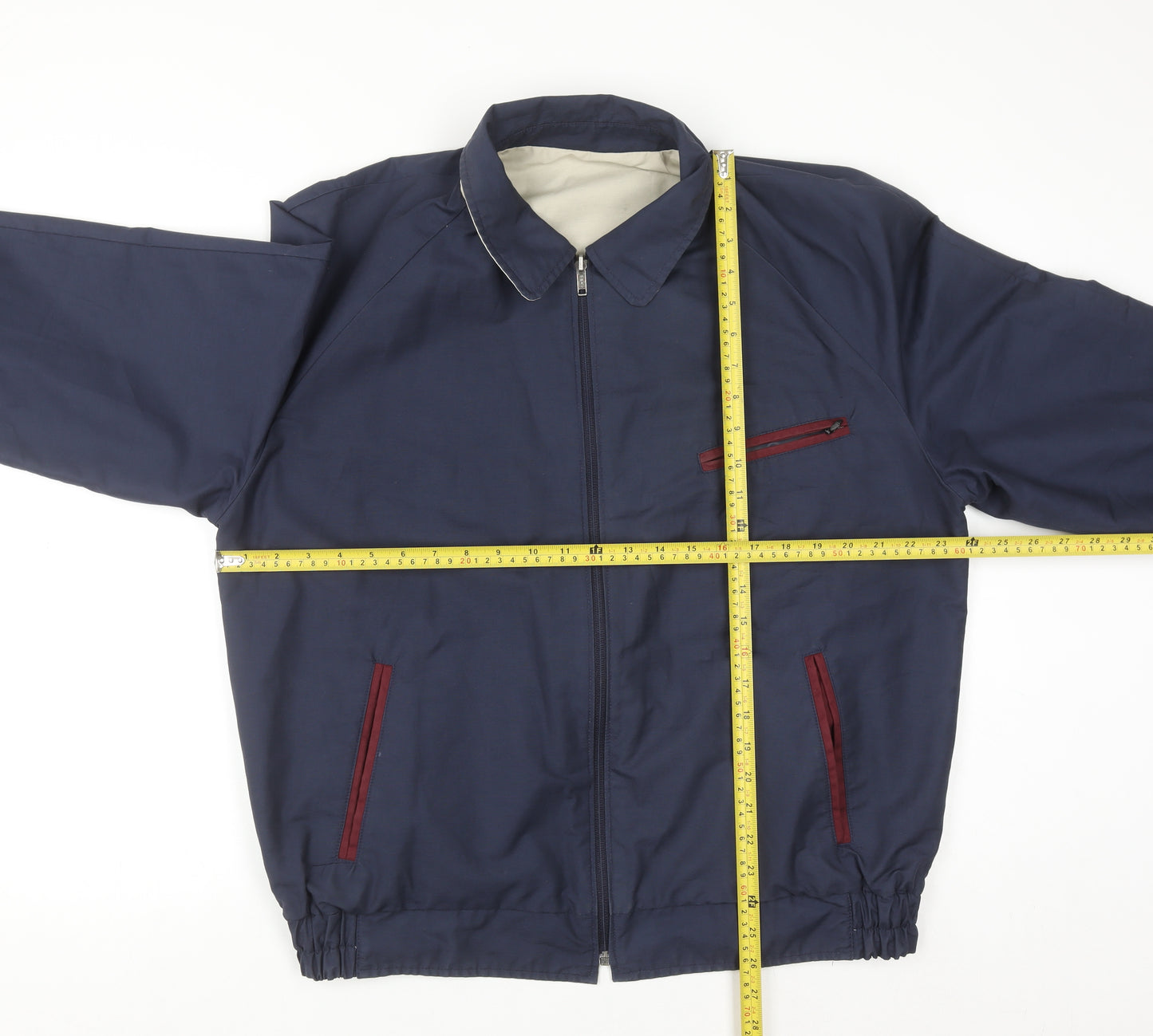 Aldor Men's Blue Reversible Bomber Jacket Size 40 Full Zip