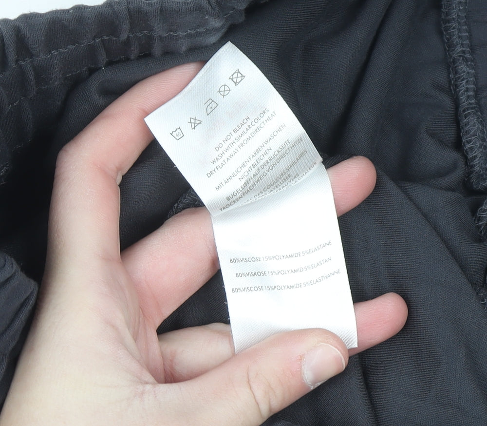 4TH ARQ Men's Black Regular Fit Stretch Trousers L