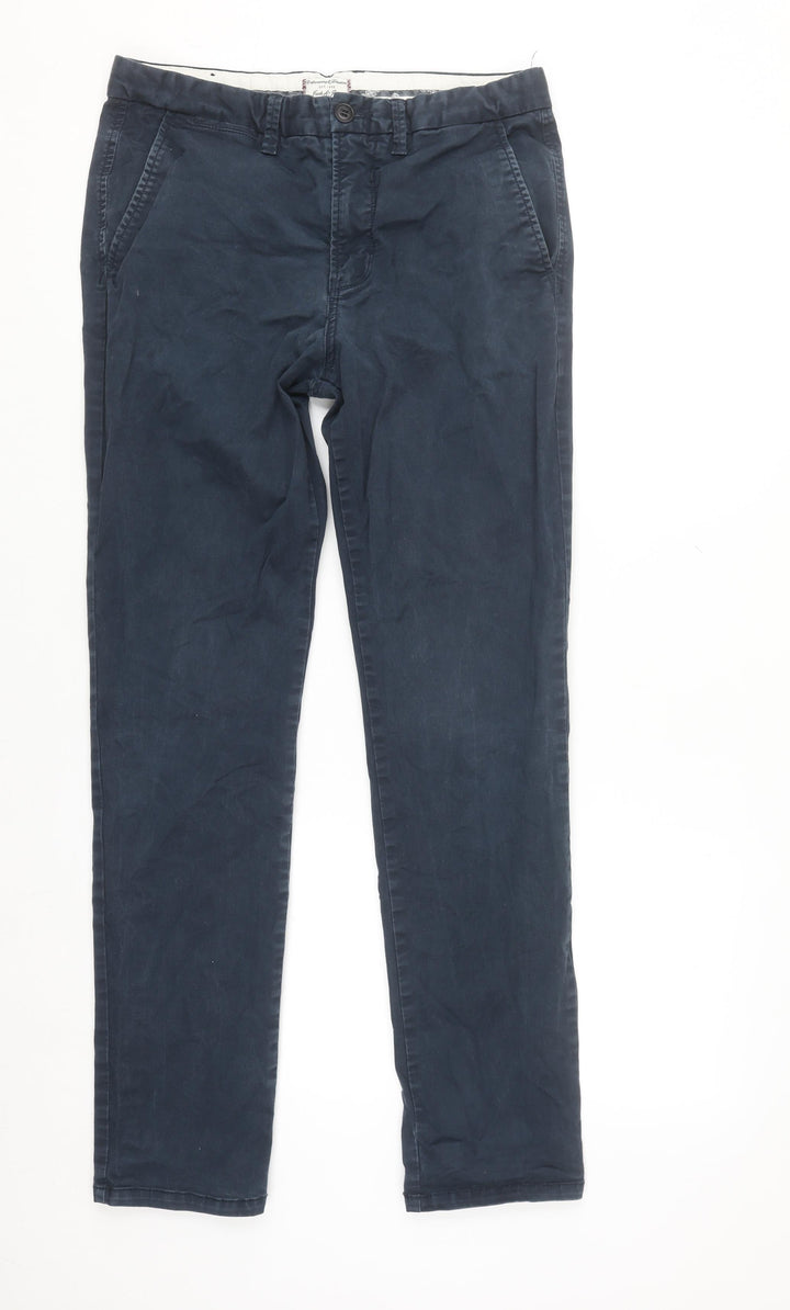 Jack & Jones Men's Blue Regular Fit Chino Trousers 30W 32L