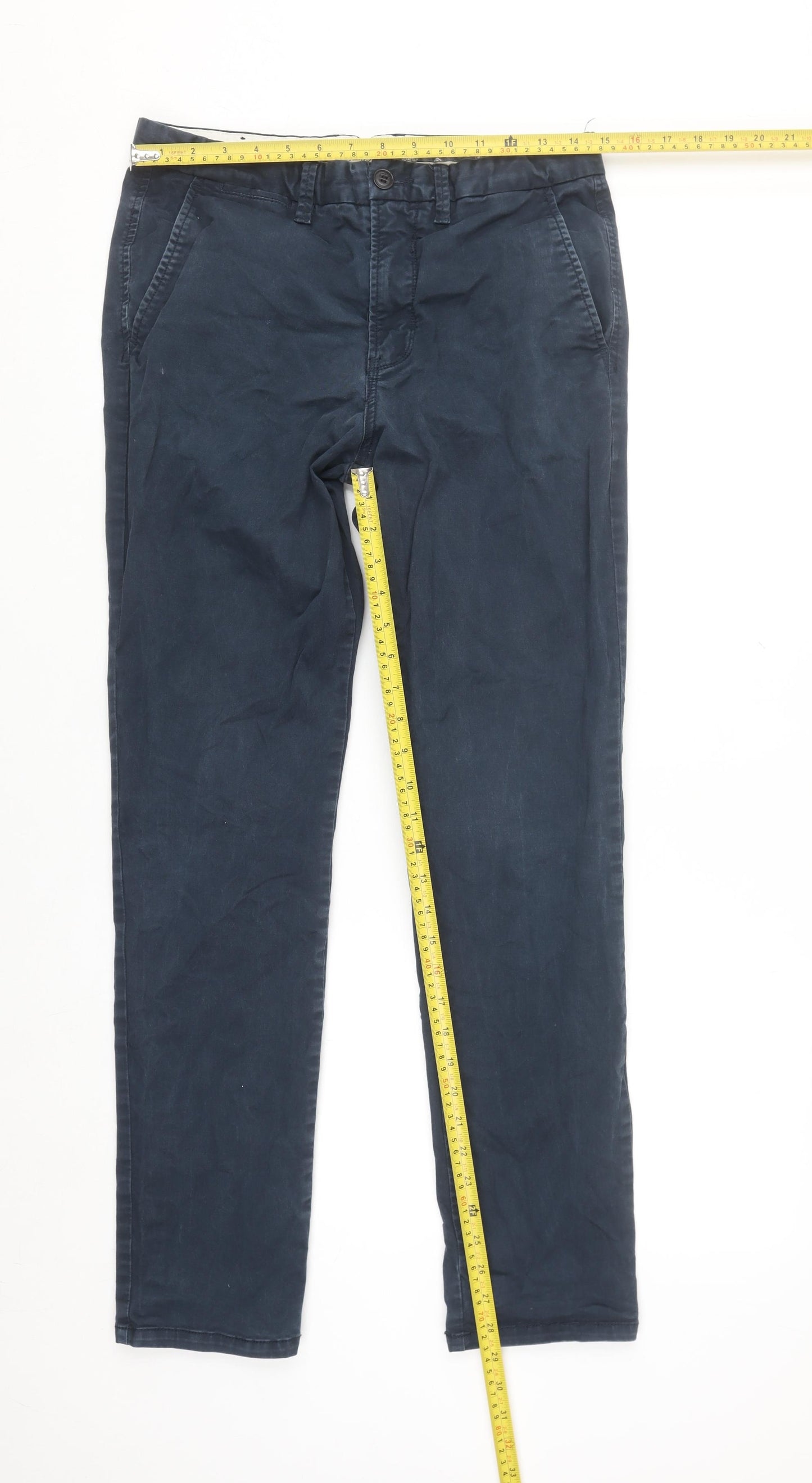 Jack & Jones Men's Blue Regular Fit Chino Trousers 30W 32L