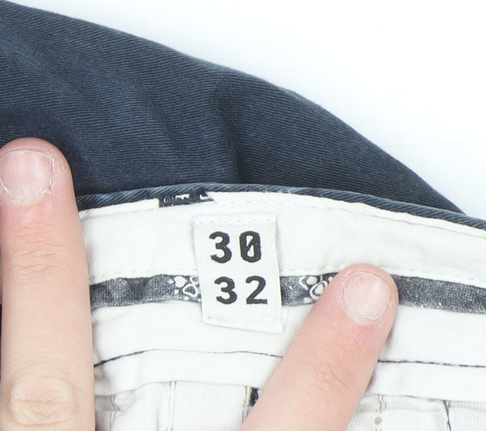 Jack & Jones Men's Blue Regular Fit Chino Trousers 30W 32L