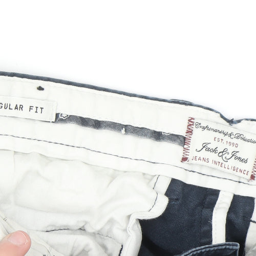 Jack & Jones Men's Blue Regular Fit Chino Trousers 30W 32L