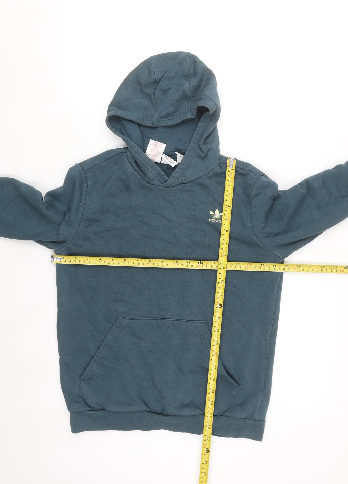 Adidas Boys Blue Pullover Hoodie Size 13-14 Years Cotton Blend