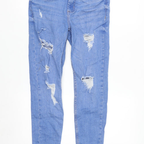 Primark Women Blue Distressed Skinny Jeans Size 10