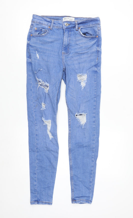 Primark Women Blue Distressed Skinny Jeans Size 10