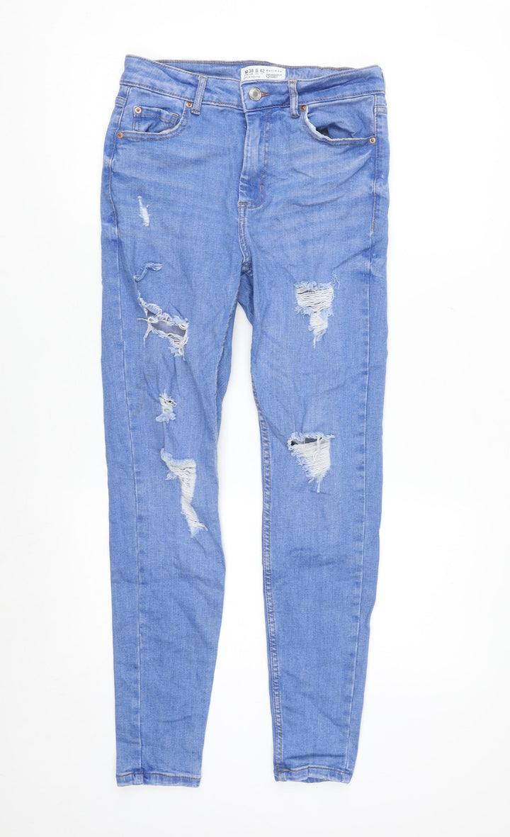 Primark Women Blue Distressed Skinny Jeans Size 10
