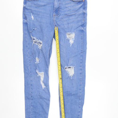 Primark Women Blue Distressed Skinny Jeans Size 10