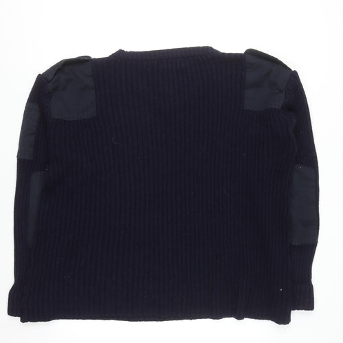 Fastrack Mens Blue 2XL V-Neck Chunky Knit Pullover Jumper