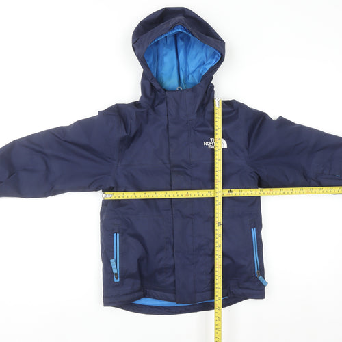 The North Face Boys Blue Waterproof Hooded Winter Parka Jacket XS