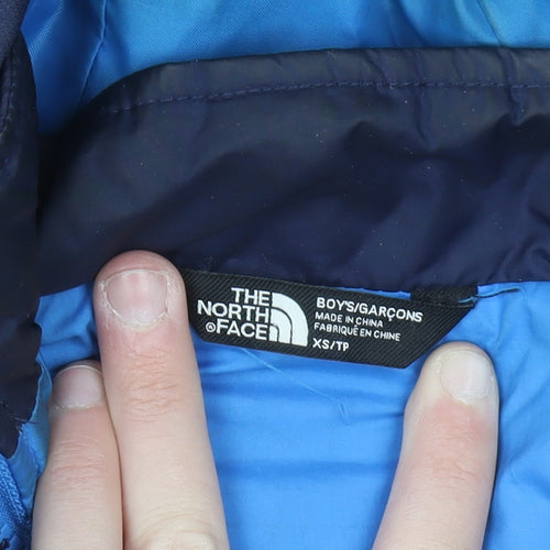 The North Face Boys Blue Waterproof Hooded Winter Parka Jacket XS