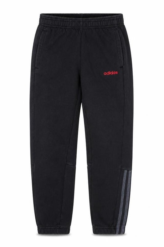 Front view of Adidas boys’ black jogger sweatpants 11-12 years fleece elastic waist