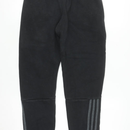Adidas Boys Black Jogger Sweatpants 11-12 Years Fleece Elastic Waist