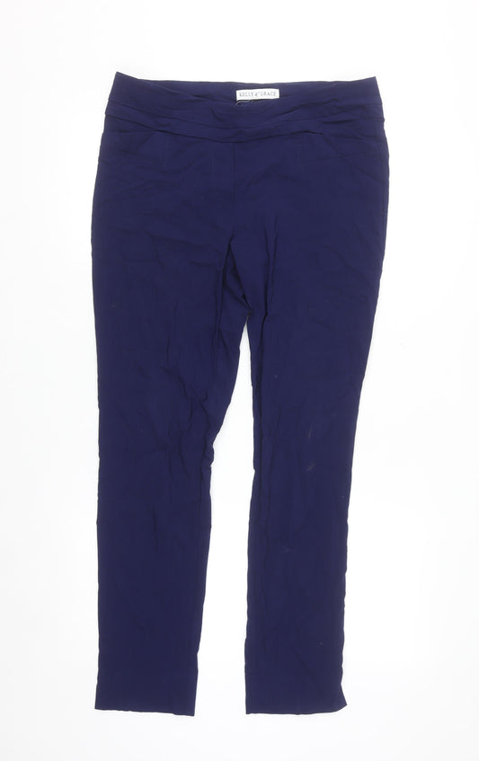 Kelly & Grace Women's Blue Slim Fit Stretch Trousers Size 12