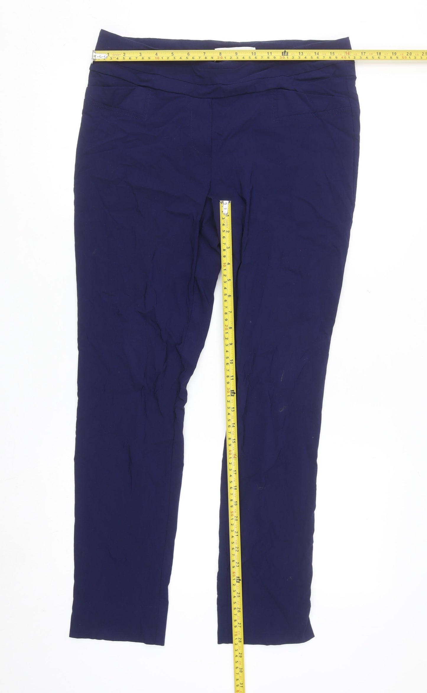Kelly & Grace Women's Blue Slim Fit Stretch Trousers Size 12
