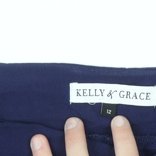 Kelly & Grace Women's Blue Slim Fit Stretch Trousers Size 12