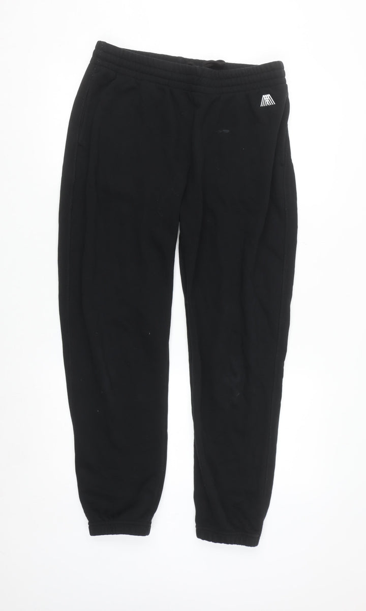 4TH ARQ Men's Black Jogger Sweatpants L Fleece Tapered Fit