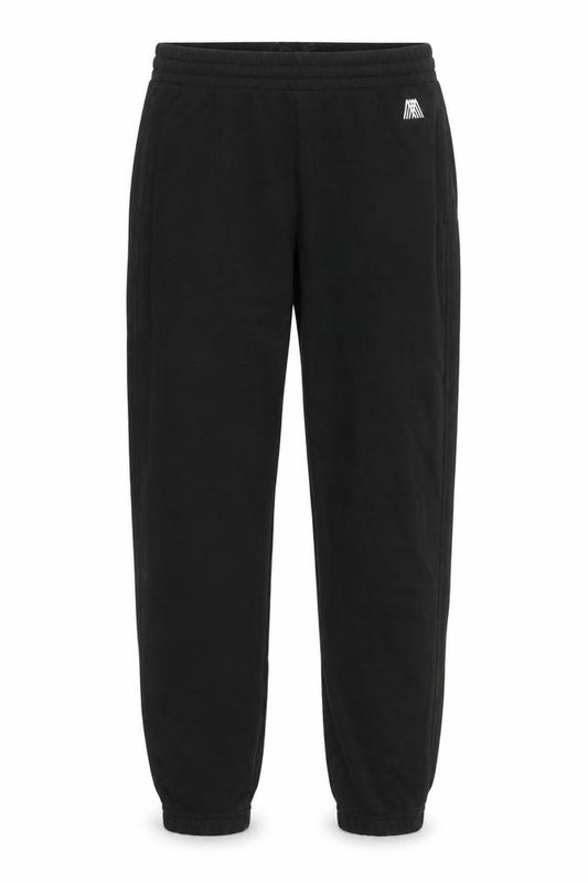 Front view of 4th & Reckless Men's Black Jogger Sweatpants L Fleece Tapered Fit