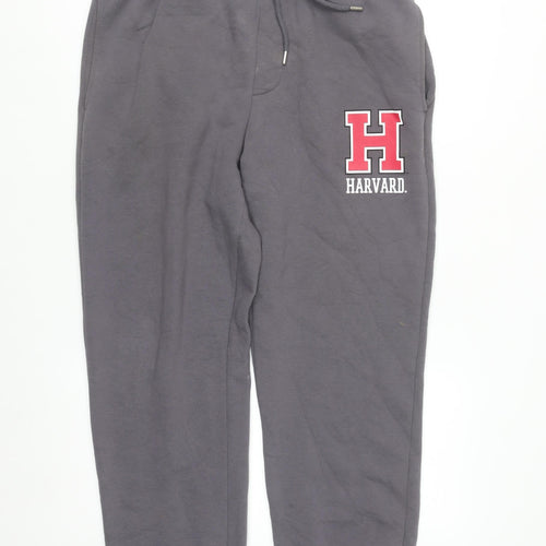 Harvard Men's Grey Jogger Sweatpants Medium Fleece Activewear Trousers