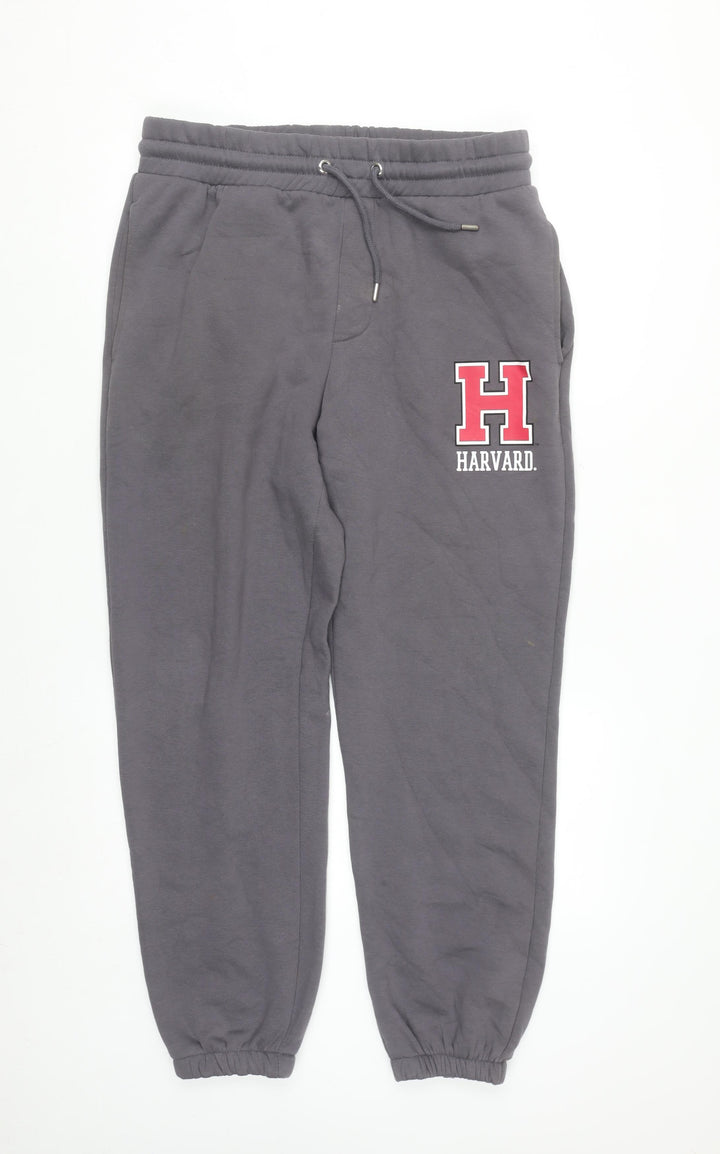 Harvard Men's Grey Jogger Sweatpants Medium Fleece Activewear Trousers
