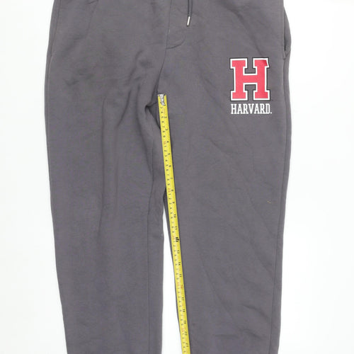 Harvard Men's Grey Jogger Sweatpants Medium Fleece Activewear Trousers