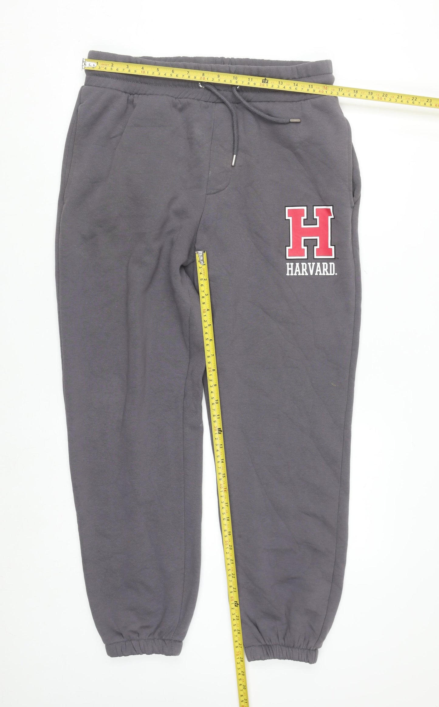 Harvard Men's Grey Jogger Sweatpants Medium Fleece Activewear Trousers