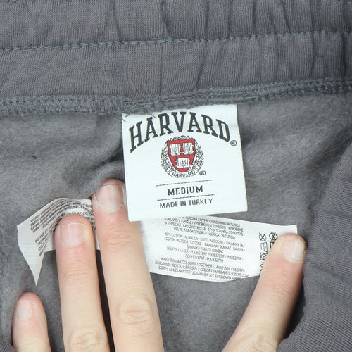 Harvard Men's Grey Jogger Sweatpants Medium Fleece Activewear Trousers