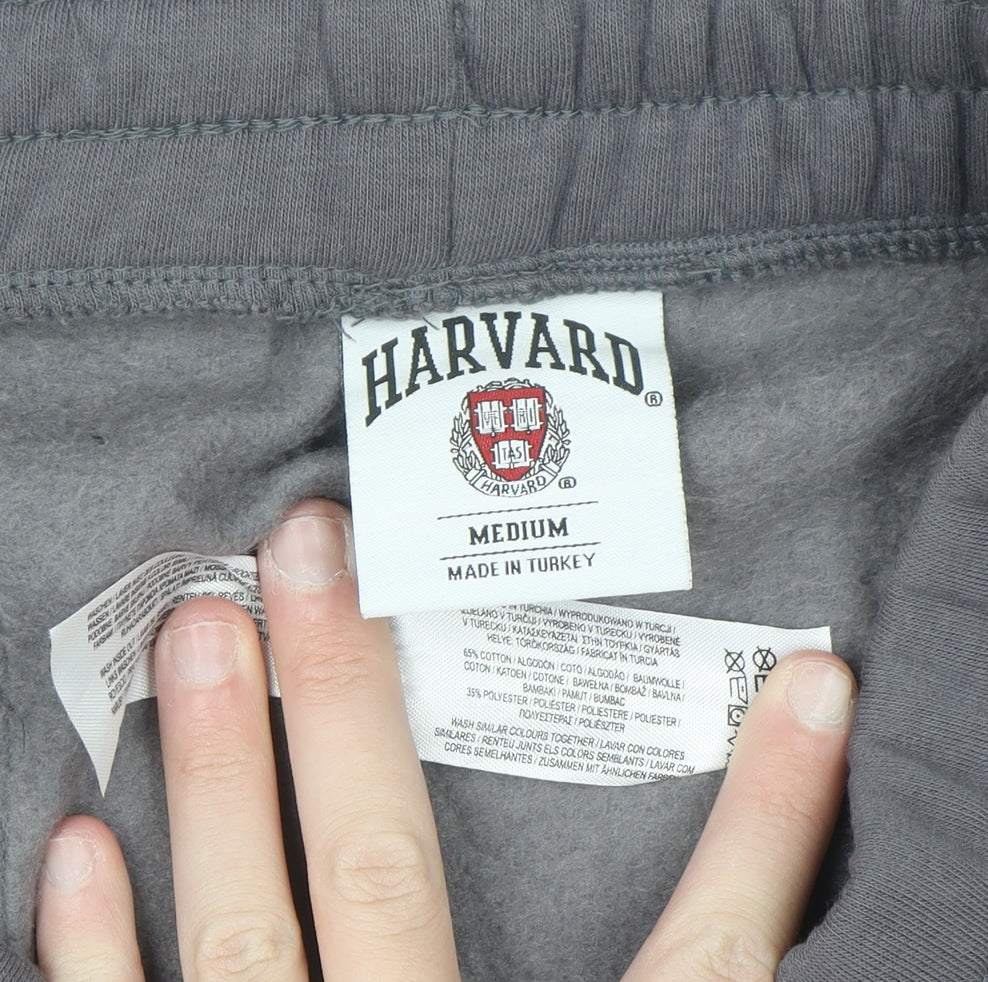 Harvard Men's Grey Jogger Sweatpants Medium Fleece Activewear Trousers