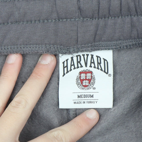 Harvard Men's Grey Jogger Sweatpants Medium Fleece Activewear Trousers