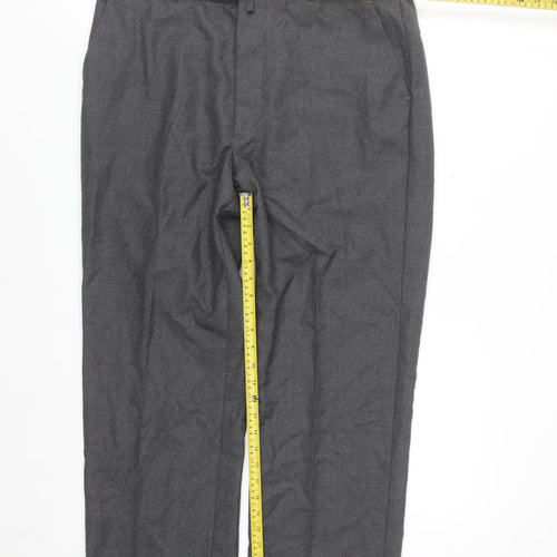 Gurteen Men's Grey Wool Blend Formal Dress Trousers 38L