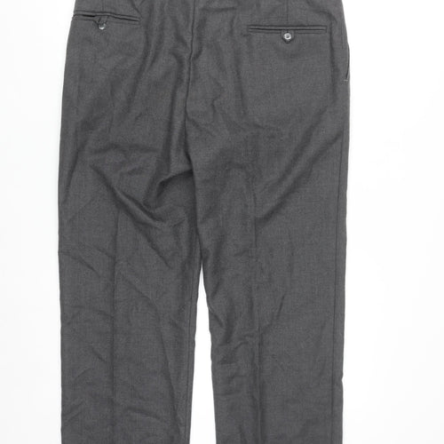 Gurteen Men's Grey Wool Blend Formal Dress Trousers 38L