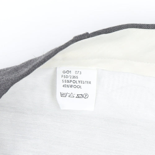 Gurteen Men's Grey Wool Blend Formal Dress Trousers 38L