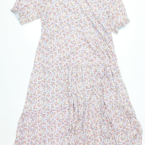 New Look Women's Multicoloured Floral Midi A-Line Dress Size 16