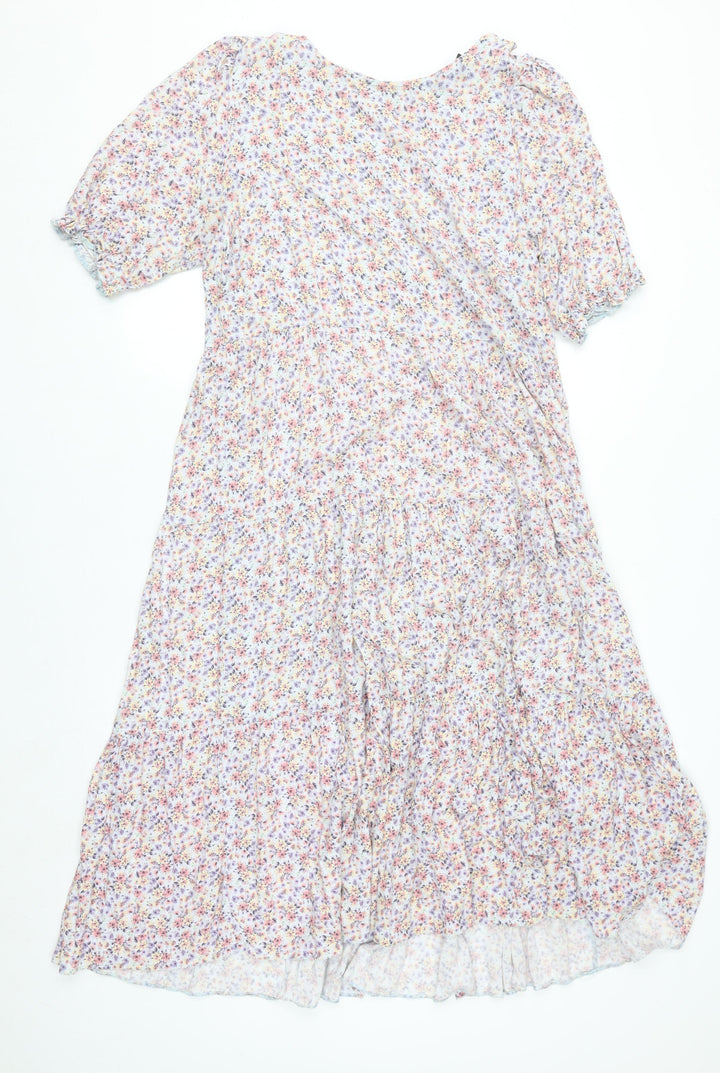 New Look Women's Multicoloured Floral Midi A-Line Dress Size 16