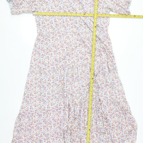 New Look Women's Multicoloured Floral Midi A-Line Dress Size 16
