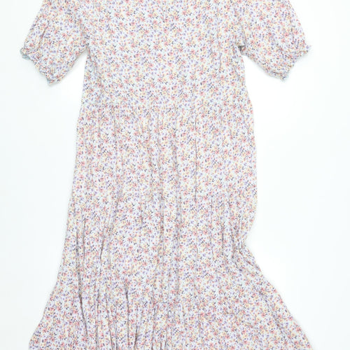 New Look Women's Multicoloured Floral Midi A-Line Dress Size 16