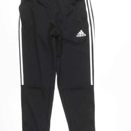 Adidas Men Black M Track Pants Slim Fit Moisture Wicking Tapered