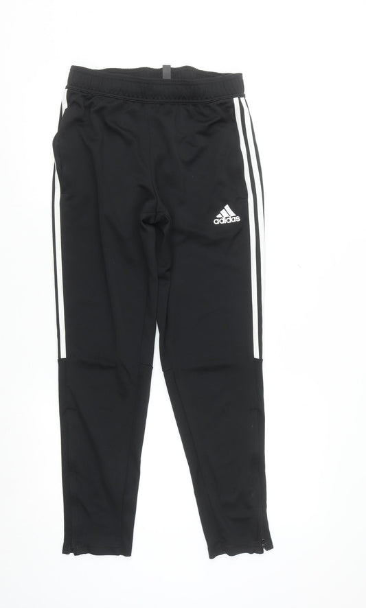 Adidas Men Black M Track Pants Slim Fit Moisture Wicking Tapered