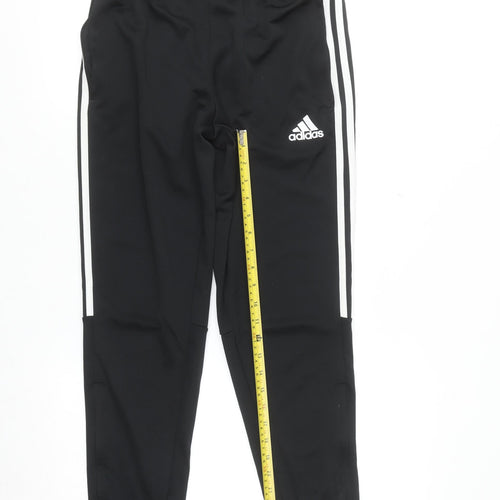 Adidas Men Black M Track Pants Slim Fit Moisture Wicking Tapered