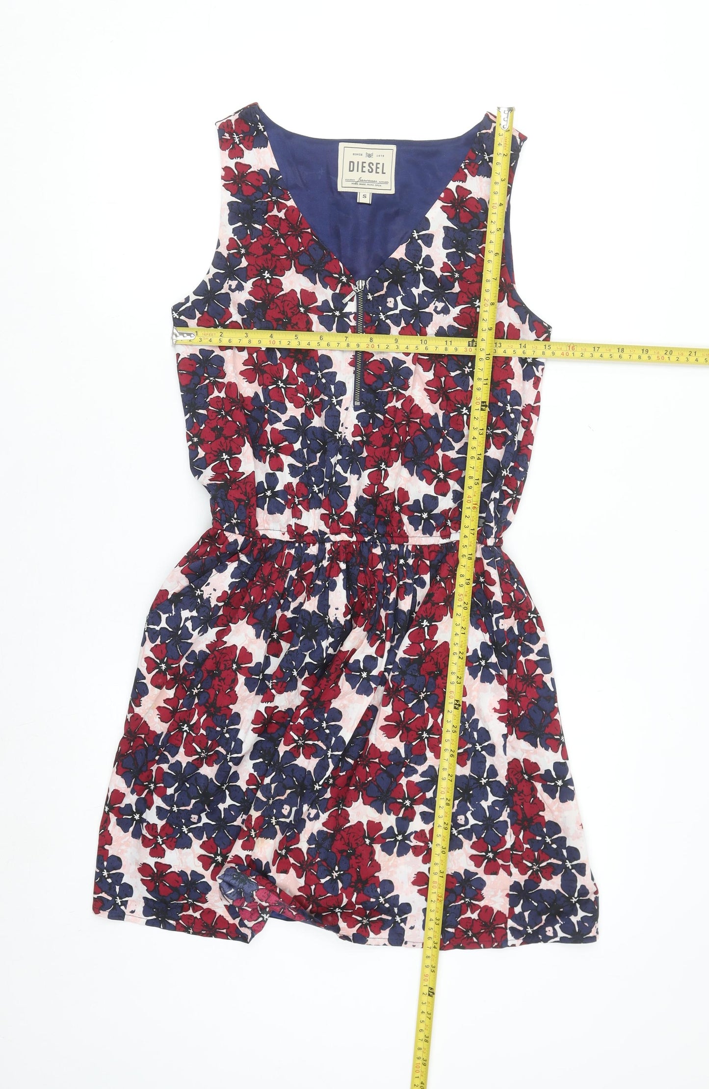 Diesel Womens Multicoloured Floral A-Line Sleeveless Short Dress S
