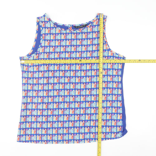 Dunnes Women’s Blue Beach Print Sleeveless Camisole Top Size 16