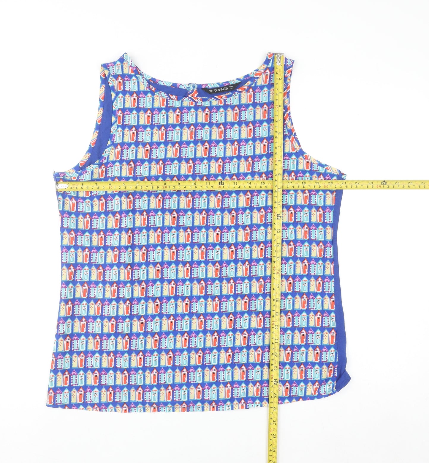 Dunnes Women’s Blue Beach Print Sleeveless Camisole Top Size 16