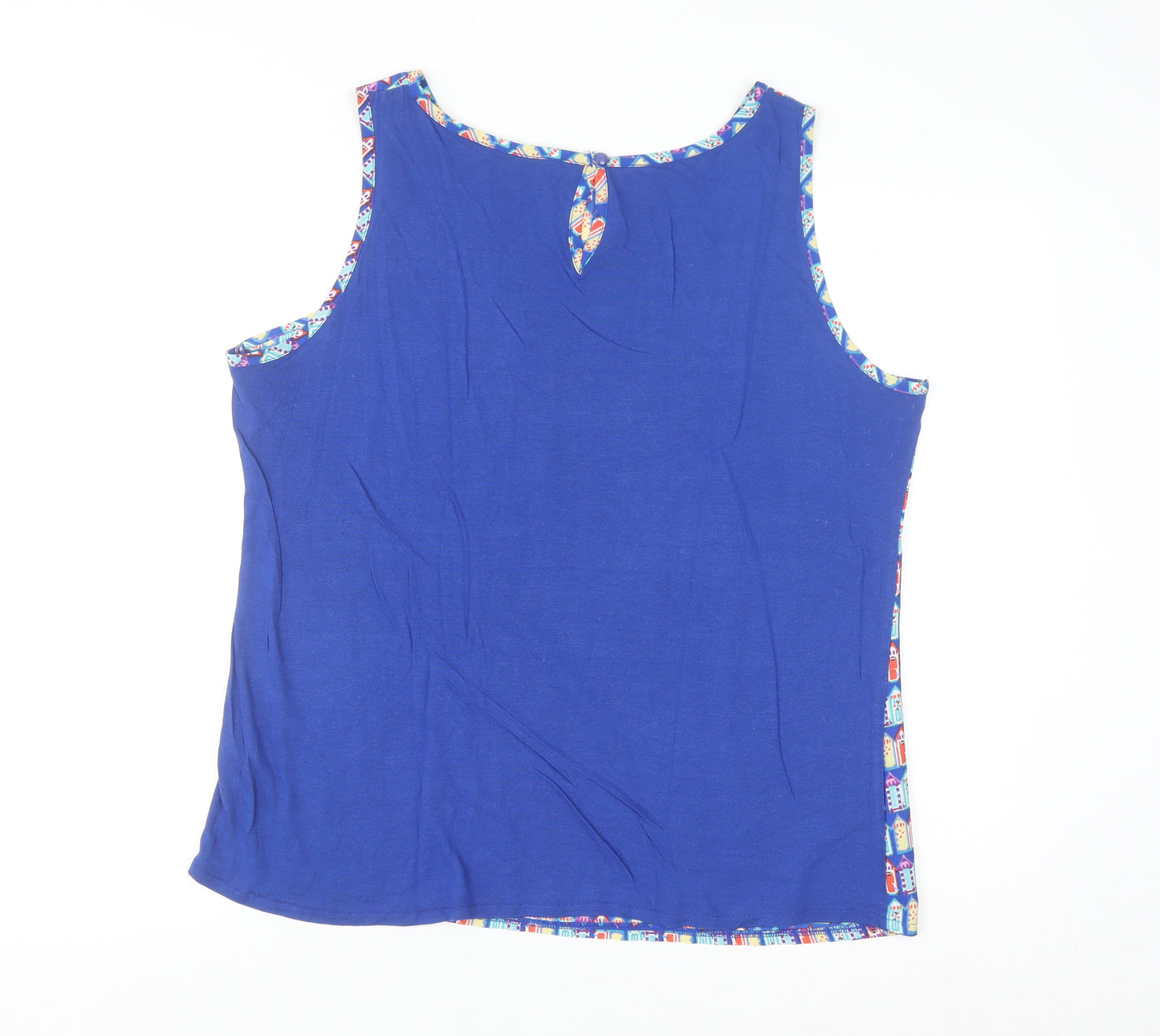 Dunnes Women’s Blue Beach Print Sleeveless Camisole Top Size 16
