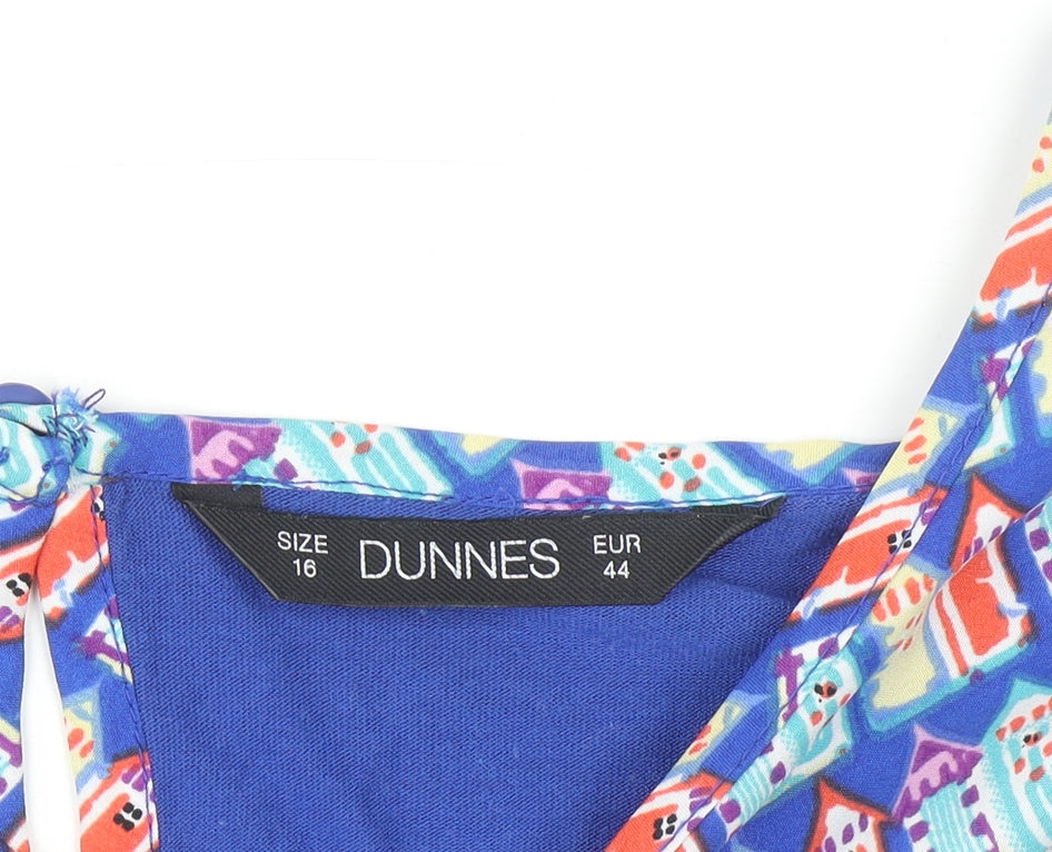 Dunnes Women’s Blue Beach Print Sleeveless Camisole Top Size 16