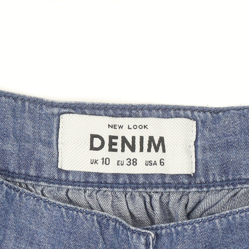 New Look Women’s Blue Denim A-Line Button Skirt UK 10
